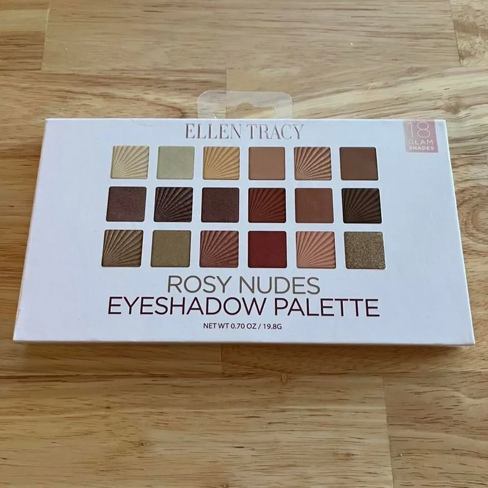 Ellen Tracy Rosy Nudes 18 Eyeshadow Palette Neutral Pink & Brown Shades